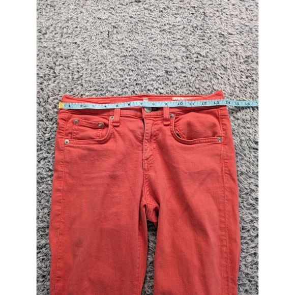 Rag & Bone Jeans Womens 26 Pink Zipper Capri Skinny Distressed Low Rise Stretch - Picture 7 of 11